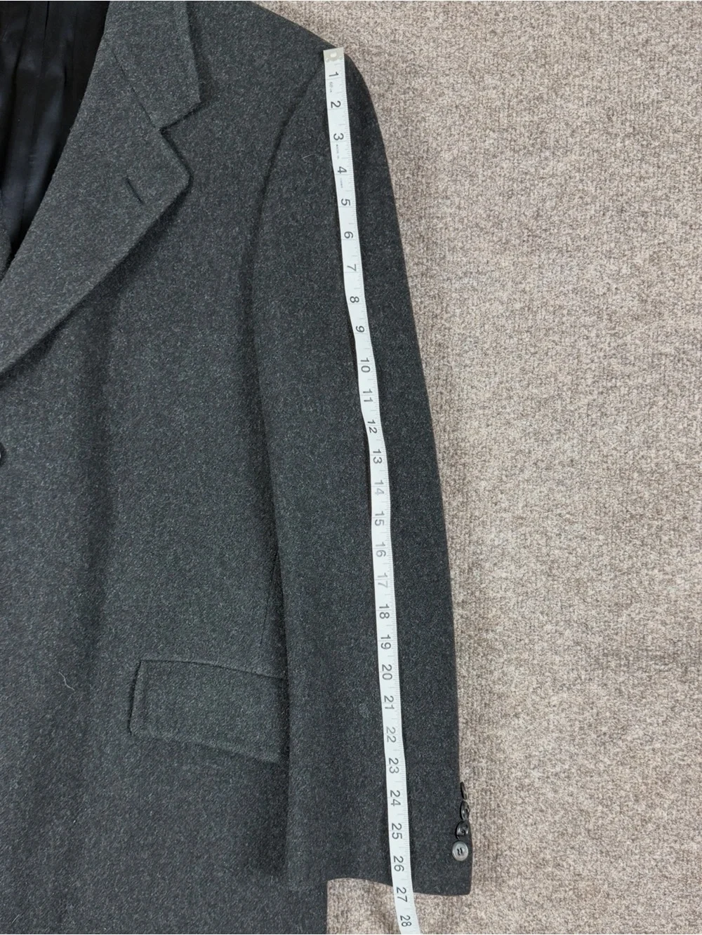 Vintage Hart Schaffner & Marx Grey Long Wool Overcoat Men’s Large Winter Coat